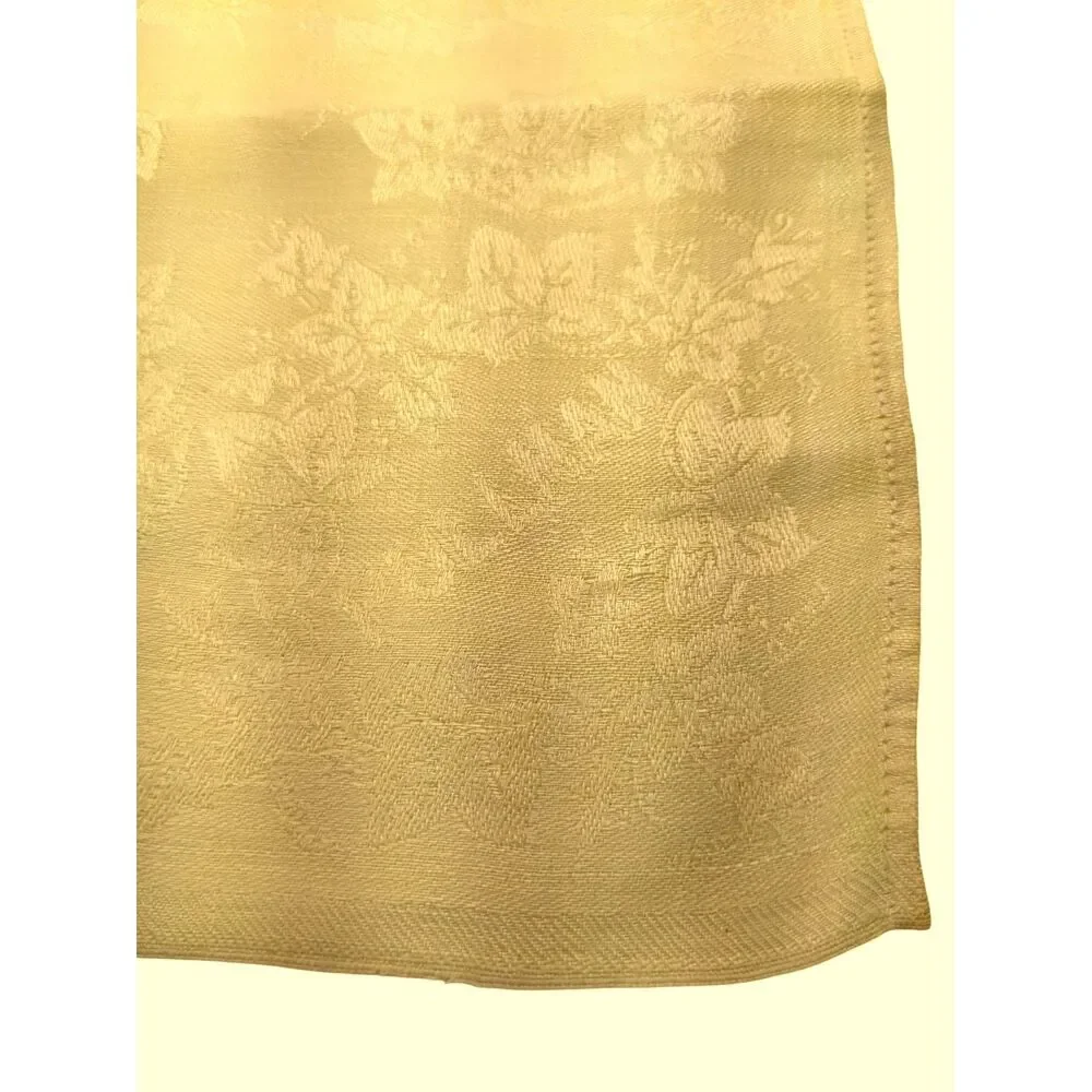 Yellow Jacquard PULLMAN Napkin Ivy Pattern Diagonal Block Logo As-Is Vintage 40s